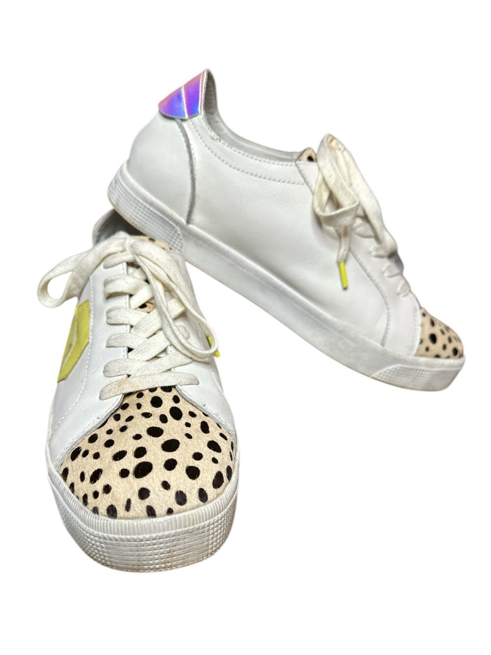 Women’s Dolce Vita 'Zaga' White Lace Up Printed Calf Fashion Sneakers Size 9.5